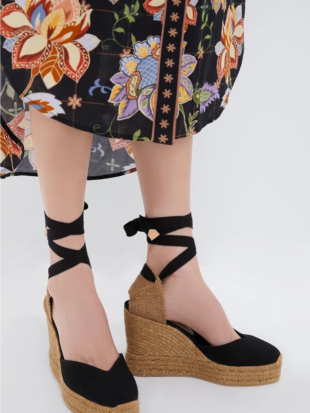 Castaner Chiara Black Espadrille Wedge Size 39